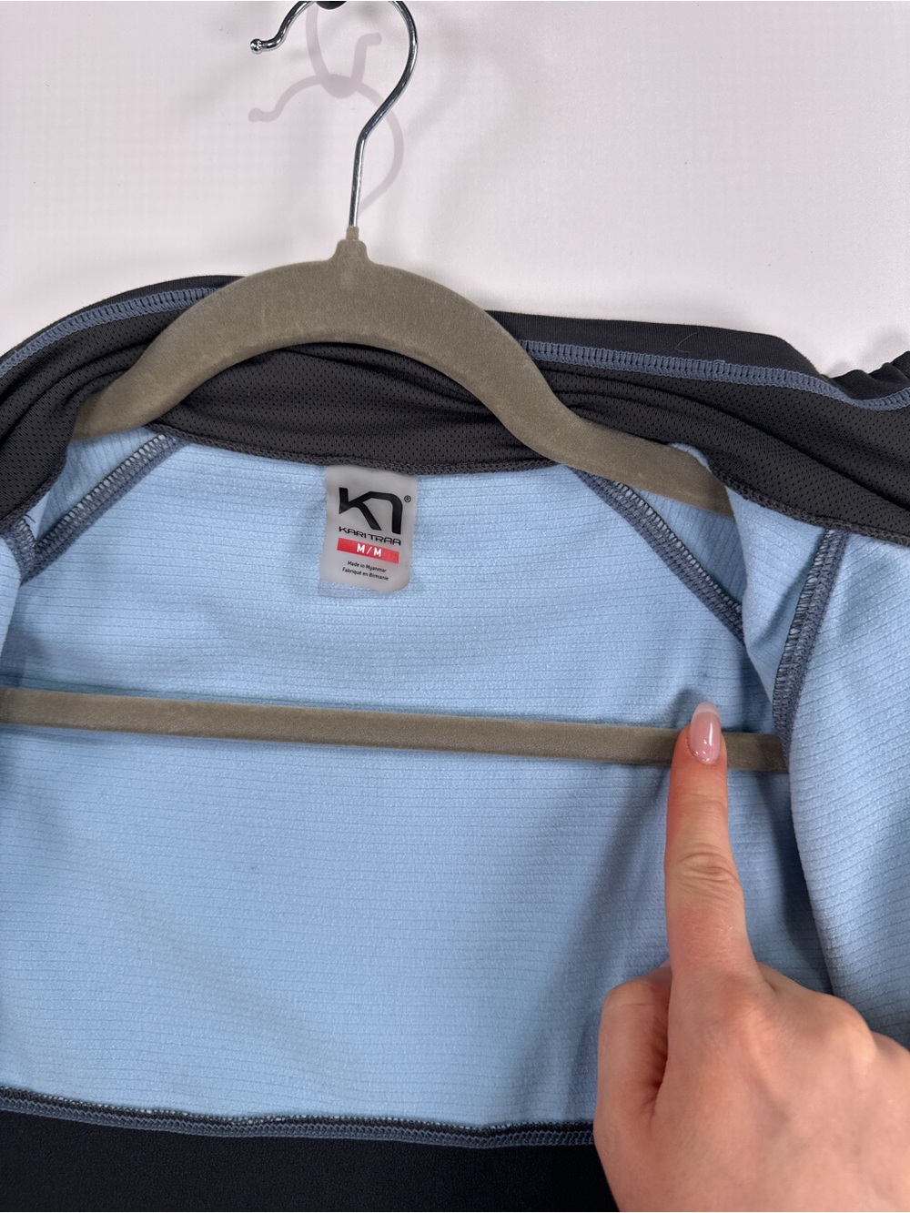 Kari Traa Full Zip Performance Jacket Mesh Ventilation Light Blue Grey Size M — image 7 of 8